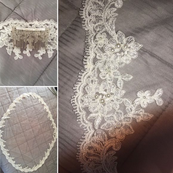 Handmade Lace Bridal Wedding Veil - Picture 2 of 2
